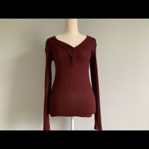 ~ Maroon/Burgundy long sleeve button up